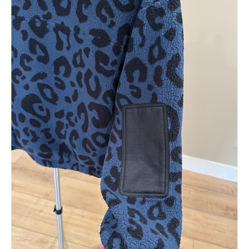 Sweaty‎ Betty Out Of The Woods Blue Black Size XS Leopard Full Zip Fleece Jacket - Picture 5 of 7